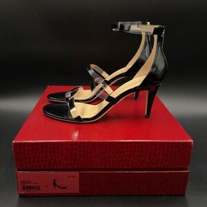 Tamara Mellon Frontline Black Patent Pumps | 75mm | EU 38.5